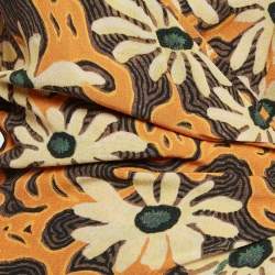 Pre Owned Nanushka Orange Floral Print Crepe Cut-Out Detail Ira Mini Dress XS 