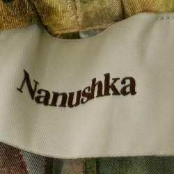 Nanushka Multicolor Watercolor Print  Silk Trousers XS