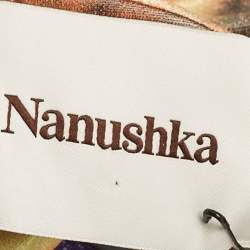 Nanushka Orange Hazy Floral Print Stretch Velvet Mini Shirt Dress L