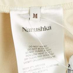 Pre Owned Nanushka Cream Jersey Darby Stirrup Leggings M