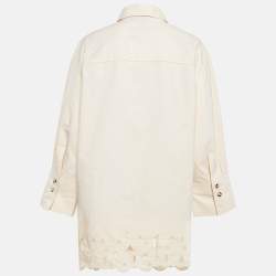 Pre Owned Nanushka Cream Embroidered Heavy Poplin Sabia Mini Shirt Dress S
