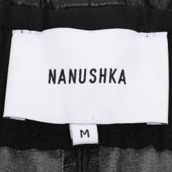 Nanushka Black Faux Leather Drawstring Harem Pant M