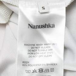 Nanushka Orange Hazy Print Velvet Jersey Button Front Shirt S