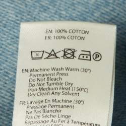 Pre Owned Nanushka Blue Washed Denim Frayed Opal Wrap Midi Skirt L