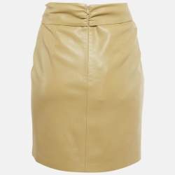 مملوكة مسبقًا تنورة ميني لف نانوشكا من جلد نباتي بيج مقاس صغير (سمول)