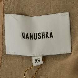 مملوكة مسبقًا تنورة ميني لف نانوشكا من جلد نباتي بيج مقاس صغير (سمول)