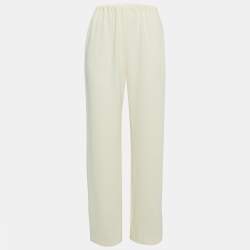 Nanushka Cream Crepe Elastic Waist Trousers M