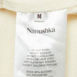 Nanushka Cream Crepe Elastic Waist Trousers M