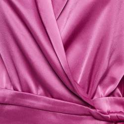 Pre Owned Nanushka Pink Salome Satin Wrap Top M