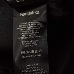 Nanushka Black Satin Draped Sleeveless Top M