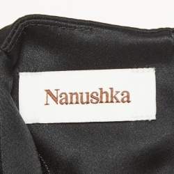Nanushka Black Satin Draped Sleeveless Top M