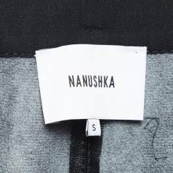 Pre Owned Nanushka Black Faux Leather Tie-Up Waist Trousers S