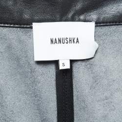 Nanushka Black Faux Leather Pleated Trousers S