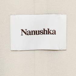 مملوكة مسبقًا Nanushka Cream Faux Leather Belted Halli Mini Dress M
