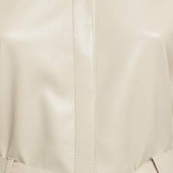 مملوكة مسبقًا Nanushka Cream Faux Leather Belted Halli Mini Dress M