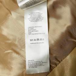 Pre Owned Nanushka Beige Faux Leather Aveline Crop Puffer Jacket L