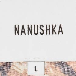Nanushka Brown Animal Print Cotton V-Neck Maxi Dress L