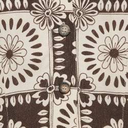 Nanushka Brown Printed Crepe Cut-Out Detail Blouse S