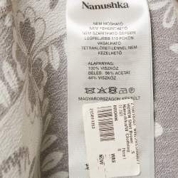 Nanushka Brown Printed Crepe Cut-Out Detail Blouse S