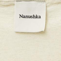 Nanushka Cream Seersucker Jylan Crop Top XS
