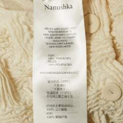 Nanushka Cream Seersucker Jylan Crop Top XS