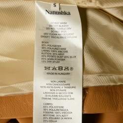 Nanushka Brown Faux Leather Double Breasted Coat S