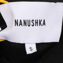 Nanushka Black Satin Twisted Neck Dress S