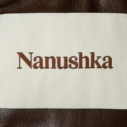 Nanushka Dark Brown Quilted Faux Leather Vest Jacket M
