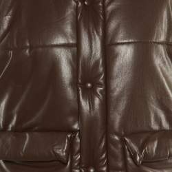 Nanushka Dark Brown Quilted Faux Leather Vest Jacket M
