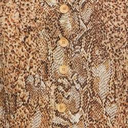 Nanushka Beige Snakeskin Print Crepe Alena Top S