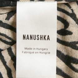 Nanushka Light Grey Printed Jersey Flared Maxi Dress L