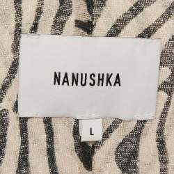 Nanushka Light Grey Printed Jersey Flared Maxi Dress L