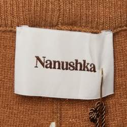 Pre Owned Nanushka Camel Wool Knitted Ella Track Pants XS