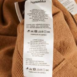 Pre Owned Nanushka Camel Wool Knitted Ella Track Pants XS
