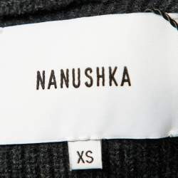 Pre Owned Nanushka Black Wool Blend Hooded Sweater XS