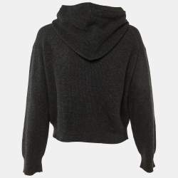 Pre Owned Nanushka Black Wool Blend Hooded Sweater XS