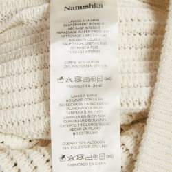 Pre Owned Nanushka Off White Crochet Knit Bazia Slim Trousers M