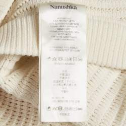 Pre Owned Nanushka Off White Crochet Knit Bazia Slim Trousers M