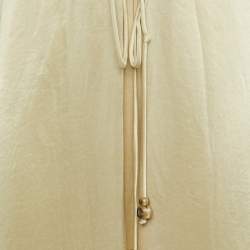 Pre Owned Nanushka Cream Satin Crisscross Detail Maxi Dress L