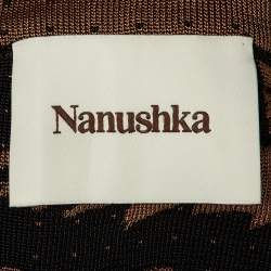 Pre Owned Nanushka Brown /Black Patterned Knit Maxi Skirt S