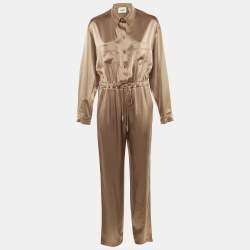 Pre Owned Nanushka Brown Stain Odella Jumpsuit M
