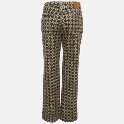 مملوكة مسبقًا بنطلون جينز نانوشكا دينم بنمط الأحرف الأسود / البيج بخصر مقاس صغير 27 بوصة