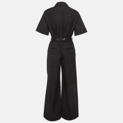 Pre Owned Nanushka Fabienne Black Cotton Wide Leg Jumpsuit S