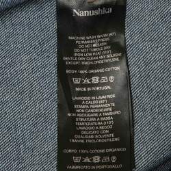 Pre Owned فستان نانوشكا ماكسي لَفّ جينز أزرق مقاس صغير (إكس صغير)