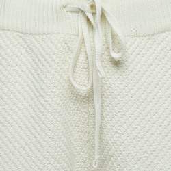 Nanushka Cream Cotton Crochet Knit Drawstring Shorts M