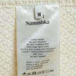 Nanushka Cream Cotton Crochet Knit Drawstring Shorts M