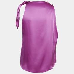 Pre Owned Nanushka Pink Satin Tie-Up Halter Neck Avalon Top L