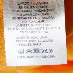 Nanushka Orange Linen Wide Leg Trousers M