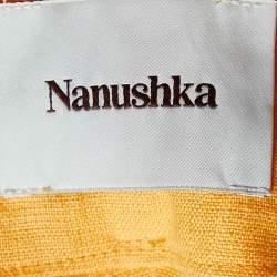 Nanushka Orange Linen Wide Leg Trousers M