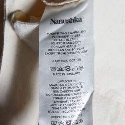 Pre Owned Nanushka Cream Cotton Randi Fringed Wrap Skirt M